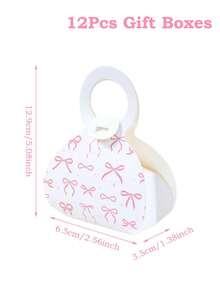 12pcs Pink Bow Gift Box, Candy Box, G Irl Birthday Decorations, Bow Birthday Decor, Birthday Box, Bow Party Handbag Gift Box, Gift Wrap, Pink Party Gift Packaging Box, Small Gift Bags, Gift For Woman, Goods Box, Kitchen Packaging, Birthday Favors, Wedding Decorations, Babe Shower Decoration, Gender Reveal Decoration,Gift Tags, Bow Decor, Christmas