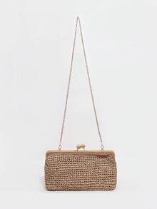 Dedoo 2025 New Handwoven Raffia Shoulder Bag With Extended Strap, Women's One Shoulder Diagonal Envelope Bag - Khaki - View 3