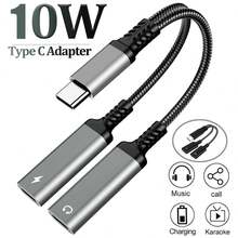 2-In-1 OTG Dual USB-C Port Fast Charging Adapter, Type-C Headphone Adapter Audio Converter Compatible With IPhone 15/16, - Multicolor - View 3