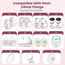 2pcs Transparent Frosted Flange Inserts, Available In 14/16/18/20/22mm, Soft & Skin-Friendly, Suitable For 24mm Flange/Shields Of Momcozy M5/S12 Pro/V1/V2, Spectra, Medela, MomMed, Eufy, Lansinoh, Elvie Breast Pumps - Multicolor - View 9