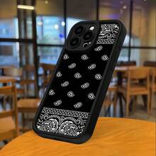 Flor de anacardo creativa, estuche de teléfono con diseño, agarre cómodo,  de moda, protección gruesa, resistente a golpes y caídas, material TUP, adecuado para la serie de  16, 11, 12, 13, 14 y 15. - Negro - Ver 6