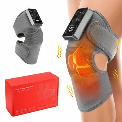 Hailicare Cordless Electric Knee Massager, 3 Vibration Modes, 5-Level Heating, Warm Compress Shoulder & Elbow Massager Support, Joint Elbow & Knee Heating Pad, Thermal Therapy Knee Massager