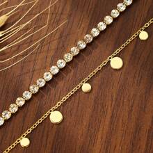 1 pieza Collar minimalista cuadrado de acero inoxidable con cristal de circonita cúbica, conjunto de joyas de moda, adecuado para uso diario, regalo único para mujeres