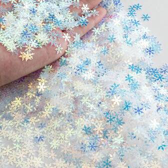 3000pcs/50g Christmas Snowflakes Confetti Decorations Frozen Birthday Party Decorations Iridescent Snowflake Table Confetti Glitter Snowflake Sequins For Winter Wonderland Party Decoration Christmas Party Decorations