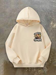 1 Stück Jungen Gaming Capybara Kapuzenpullover, Frühling Herbst Schul-Aktivitäten personalisierter Stil