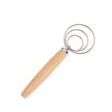 1 件木柄面粉筛、丹麦面团搅拌器、不锈钢线圈搅拌器工具 - 彩色 - 查看 10
