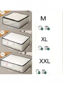 1pc Transparent Underbed Storage Box, Waterproof & Moisture-Proof Rectangular Storage Bag, Multi-Purpose For Clothes, Luggage, Moving Packing Items, Transparent Zipper Closure, Suitable For Travel And Home Use, Open-Top Storage Box, Back To School, Underbed Storage, Wardrobe Organization - Multicolor - View 4