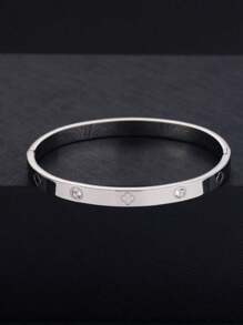 18K Gold Plated Stainless Steel Lucky Flower Bracelet, Elegant Gift For Her On Valentine's Day