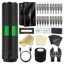 T-REX 1 Set Tattoo Kit, kabelloses Tattoo Pen Set, Permanent Make-up Tattoo Maschinen Set mit 1800mAh Akku, LED Digitalanzeige, Tattoo Pistole Set