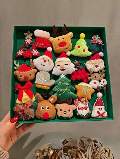 Conjunto de broches de Natal de luxo com 2/6 peças - alfinetes elegantes de rena e boneco de neve, presente de Natal e Ano Novo, decorações delicadas de broche de veado e boneco de neve, acessórios para pequenos presentes de Natal