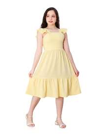 vestido curto liso regata - Amarelo - Visão 1