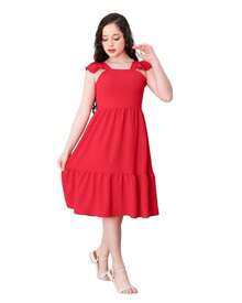 Short Plain Tank Top Dress - Rojo - View 4