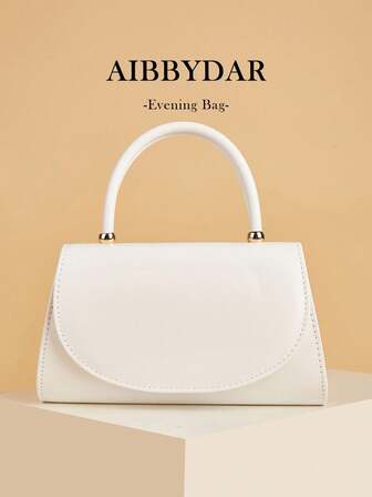 AIBBYDAR 女士晚宴包，白色时尚纯色合成革手提包，适合搭配晚礼服、度假、商务通勤，多功能女士单肩包，便携式化妆包，钱包，休闲简约风格，舞会、派对、节日聚会