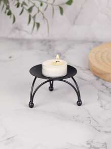 1Pc/1Set Black Metal Pillar Candle Holder Modern Iron Pillar Candle Holder Dining Table Centerpiece Birthday Party Wedding Dining Home Decoration Gift Candle Holder For Romantic Wedding, Candlelight Dinner, Birthday Party, Party Dinner