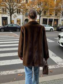 Women's Fashionable Faux Fur Jacket, Versatile Faux Leather Outerwear For Autumn/Winter