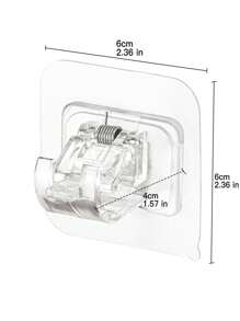 4入組pc材質透明窗簾桿掛鉤窗簾夾持架,免打孔膠片支架夾,橫棒門簾伸縮桿黏性掛鉤