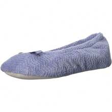 Isotoner Women's Diamond Microterry Gemma Ballerina Slippers With Memory Foam Comfort And Suede Sole-405868 - 長春花雪佛龍 - 查看 2