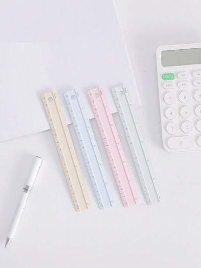 1pc/4pcs Of High-Quality Metal Aluminum Ruler - 15/20/30 Cm Available, Office Measuring Drawing Stationery, Student Supplies Ruler,Rulers