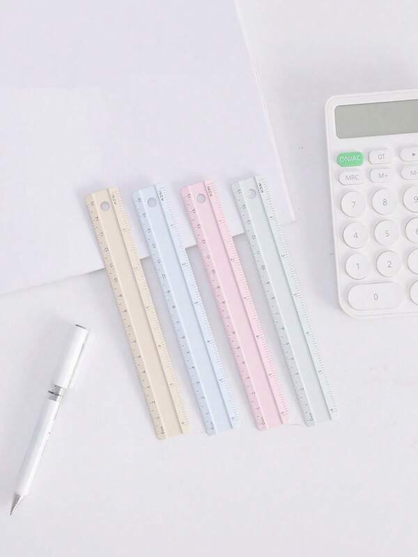 1pc/4pcs Of High-Quality Metal Aluminum Ruler - 15/20/30 Cm Available, Office Measuring Drawing Stationery, Student Supplies Ruler