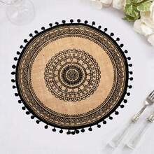 4 Stücke/6 Stücke/8 Stücke schwarze herzförmige runde Tischsets, Tischdekoration kann als Tischsets, Untersetzer, Tisch, Couchtisch und Terrasse verwendet werden. Geeignet für Zuhause, Restaurant, Küche, Hotel und Büro runde Tischset Dekorations-Set