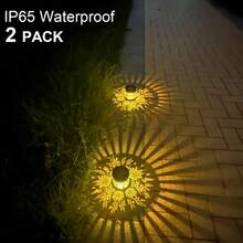 أضواء الحائط الشمسية الخارجية، أضواء الحائط الشمسية المعدنية ذات موضوع عباد الشمس - أضواء جنية خارجية IP65 لحديقة، حفلات وعيد الميلاد، أضواء أجواء الحفلات، لديكور الحديقة والمناظر الطبيعية والفناء والحديقة والممر، هدية عيد