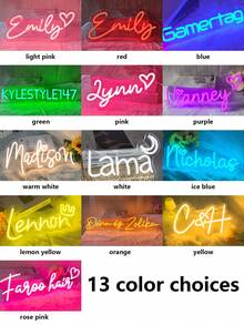 Customized Christmas Neon Sign Decor, Personalized Neon Light Name Sign Christmas Decoration For Home, Wedding, Christmas, Valentine's Day, Birthday Party Gifts - Neon 1 - View 10