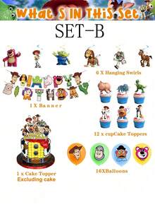 Decoraciones DIY para fiesta de cumpleaños - Suministros para fiesta con temática de figuras de anime/dibujos animados, cosplay, bandera, decoración de pastel, fiesta de carnaval, fiesta festiva