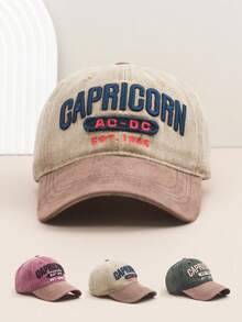 1pc Letter Embroidered Vintage Decoration Snapback Cap, Fashionable Street Style, Suitable For Spring/Summer