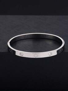 Vòng tay hoa may mắn bằng thép không gỉ mạ vàng 18K, món quà thanh lịch dành tặng nàng vào ngày lễ tình nhân - vòng đeo tay - Xem 8