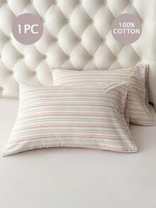 1 chiếc vỏ gối 100% cotton, vỏ gối dệt nhuộm sợi, chất liệu cotton đã qua xử lý, kiểu dáng phong bì, phù hợp cho nam, nữ, ký túc xá, phòng ngủ, học sinh, trang trí ký túc xá, trang trí phòng ngủ, họa tiết kẻ sọc đơn giản. - Nhiều màu - Xem 1