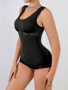 Shapewear For Women Tummy Control Post Surgery Full Body Shaper Butt Lifter With Zipper Crotch - Black - View 4