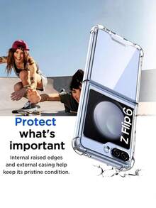 Transparent Acrylic + TPU Edge Protection Case For Samsung Galaxy Z Flip 7 FE/Z Flip 6 5G, Clear Back Cover, Anti-Yellowing (Transparent)