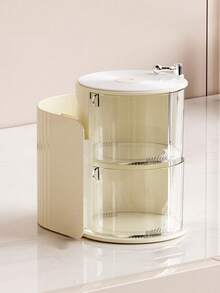 1 件儿童多层旋转收纳盒，可旋转收纳盒，用于发夹、发饰、发带、化妆海绵、珠宝、戒指，防尘收纳 - 粉色 - 查看 9