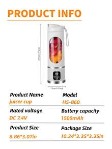 RAF Portable Mini Blender & Juicer - USB Rechargeable, Wireless Personal Blender With Stainless Steel Blades, Ideal For Smoothies And Shakes, Perfect For Outdoor Use, Ideal Christmas Gift, Available In 3 Colors
