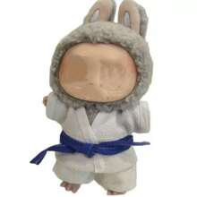 (仅娃娃衣服) 适用于拉布布 17 厘米娃娃巴西柔术服跆拳道服，LBB 1-3 代娃娃衣服，蓝色和粉色娃娃服装，适用于拉布布的娃娃配件 - 彩色 - 查看 12