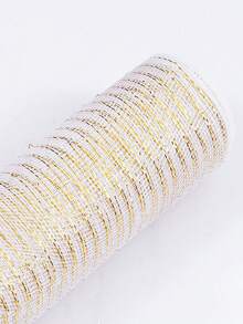 1pc Metallic Mesh Ribbon Roll, DIY Christmas Tree Decor, Shiny Mesh For Wedding, Christmas Decoration, Gift Wrapping Home Decor Christmas Decorations Room Decor Winter