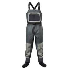 4-Ply Ultra Breathable Light Weight Stockingfoot Waders Chest-High Fly Fishing Waders For Men Women Waterproof Hunting Fishing Waders Perfect For 4 Seasons - 灰色 - 查看 1
