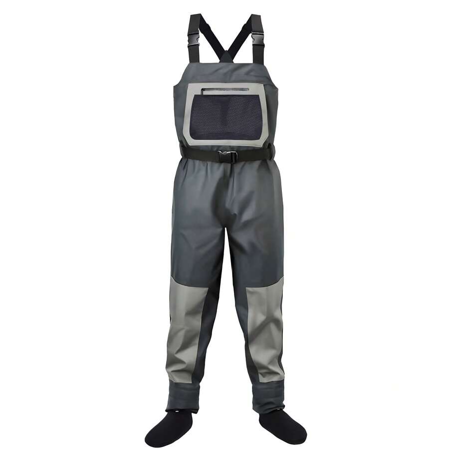 4-Ply Ultra Breathable Light Weight Stockingfoot Waders Chest-High Fly Fishing Waders For Men Women Waterproof Hunting Fishing Waders Perfect For 4 Seasons - 灰色 - 查看 1