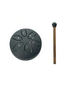 3 英寸 6 音空心迷你鼓，钢簧鼓，碳钢手鼓，雨鼓，打击乐器，适合初学者，鼓玩具，户外雨鼓乐器，露营，冥想或瑜伽，音乐启蒙礼物