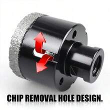 1 pieza Juego de brocas de corona de diamante con rosca M14 para perforar porcelana, azulejos, granito y mármol, herramientas de sierra de agujero seco al vacío