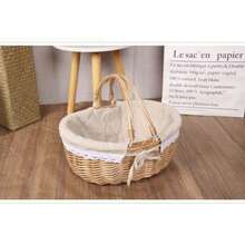 1pc Picnic Basket, Outdoor Picnic BasketSpring Outing Essential Storage Basket,Double Handle Picnic Basket, Snack FruitStorage Basket, Used For Living RoomDesktop Storage,Bedroom DecorationStorage,Classroom Office Storage, KitchenVegetable Food Storage, Tableware Storage - Multicolor - View 6