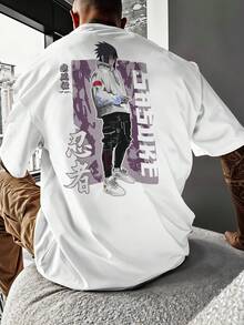 Oversized T-Shirt Streetwear Naru Sasuke Sharingan Vila Da Folha Pain Anime REF 7283 VEST NERD - 白色 - 查看 7