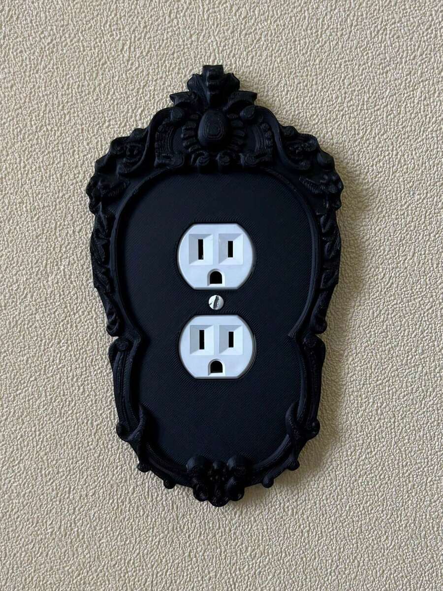 1pc Gothic Victorian Style Light Switch Plate Cover - Easy Installation, No Battery Required, Perfect For Home Lighting Wall Decor Switch Plate, Home Decor, Halloween Decor, Room Decor, Etc. - 1PC - View 1