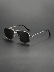 1 件复古金属男士时尚眼镜，经典大镜框 - 純色 - 查看 20