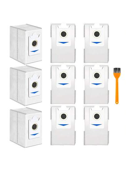Dust Bags Ecovacs T30S/ X2/ X2 Pro/ Omni/ X5 Omni Robot Stofzuiger Cleaners, 3L Large Capacity Disposable Bags, Deodorizing, No Electricity Needed, Small Brush