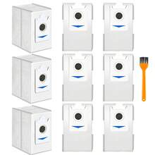 أكياس الغبار لمكانس الأرضيات الروبوتية Ecovacs T30S/ X2/ X2 Pro/ X2 Omni/ X5 Omni، سعة 3 لتر كبيرة للاستخدام مرة واحدة، مزودة برائحة عطرية، لا تحتاج إلى كهرباء، مع فرشاة صغيرة