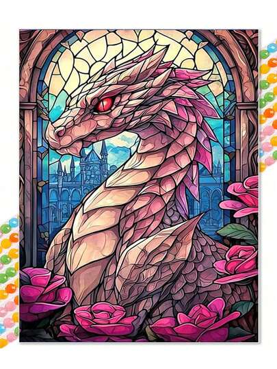 Kit de peinture de diamant 5D dragon en diamant rond complet. Artisanat de décoration murale pour la maison