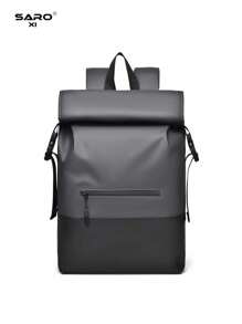 saroxi 男士背包，黑色休闲轻便背包，适合旅行、上学，大容量，男士礼物 - 灰色 - 查看 3