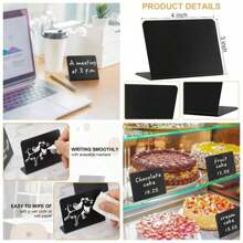 12 个迷你黑板标志，适用于食品标签、派对、自助餐、桌标、婚礼和面包店 - 小型迷你黑板标志、L 形/V 形迷你黑板标志、亚克力黑板自助餐标签、小型黑色桌面黑板标志、小型黑色食品展示标志、派对桌标（适用于留言板标志）、婚礼、帐篷、生日派对、圣诞节、母亲节、毕业典礼