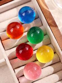 1pc Fashionable Elegant Minimalist Artistic Jelly Transparent Round Resin Stainless Steel Open Ring For Women, Suitable For Daily Commute, Street, Music Festival, Party, Evening Wear